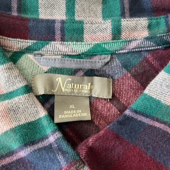 Natural Reflections men bottom up plaid shirt - Picture 4 of 8
